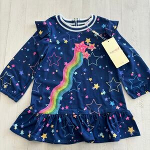 Baby Sara Los Angeles NWT Shooting Star Rainbow Sequin Dress Size 3T